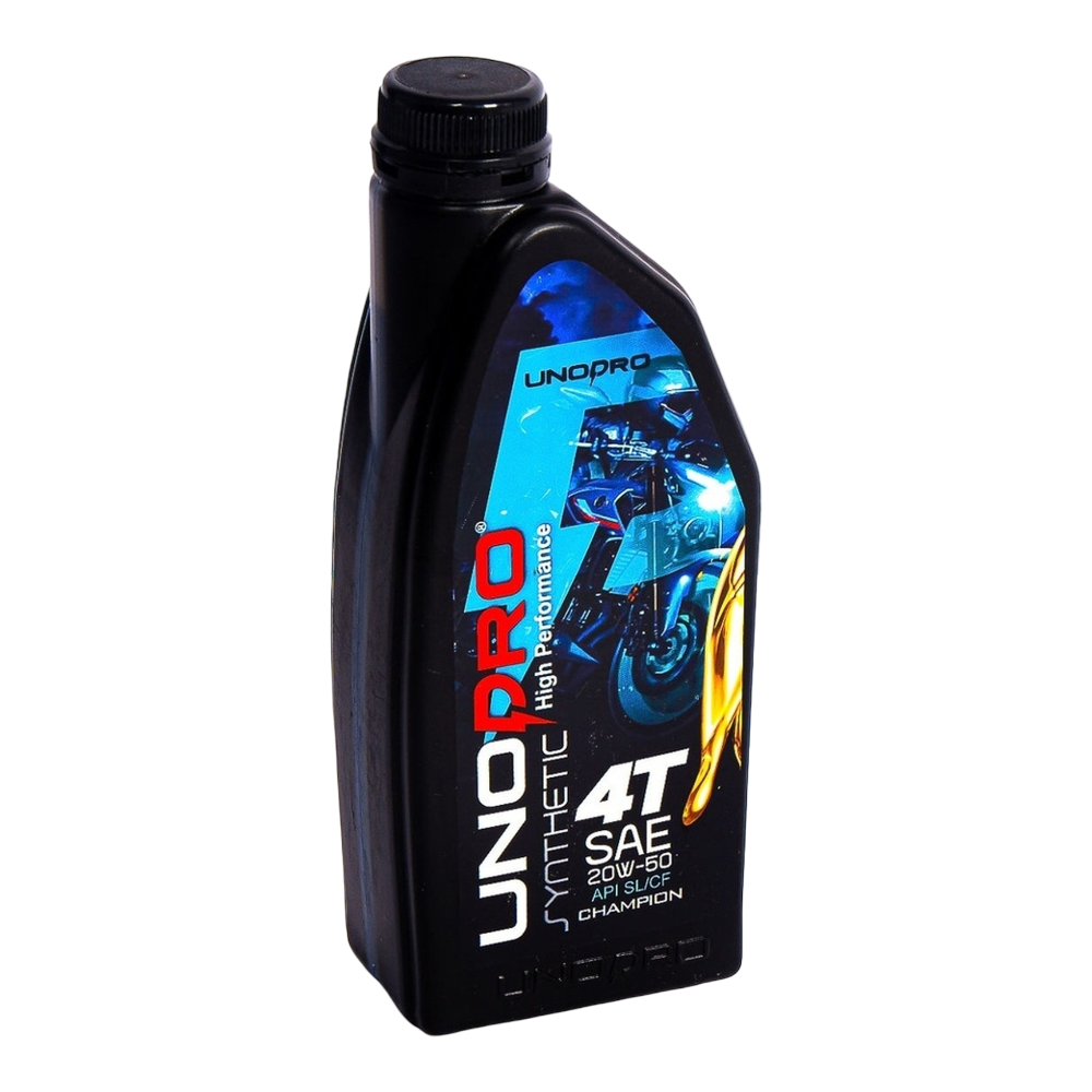 Aceite UnoPro sintetico CHAMPION SAE 20W50 4T (Api-SL/CF)