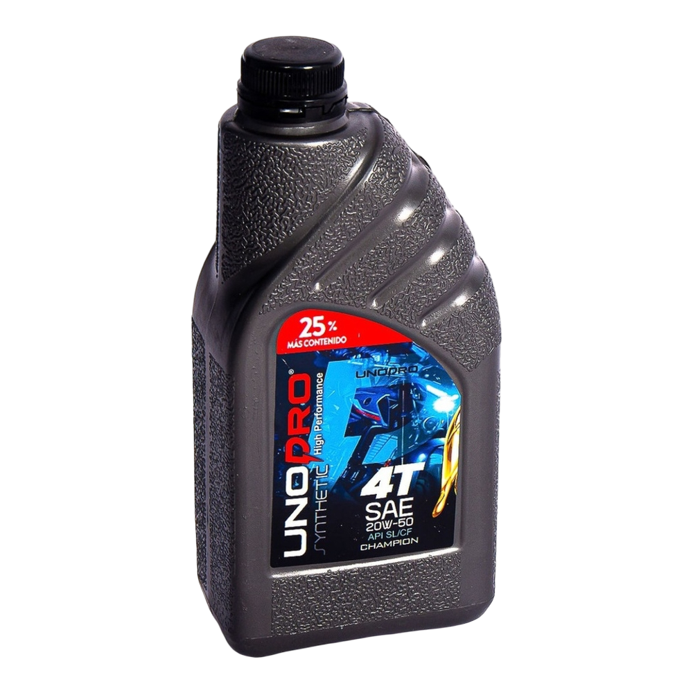 Aceite UnoPro sintetico CHAMPION SAE 20W50 4T (Api-SL/CF) 1.25 LITRO